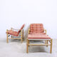Fauteuils Safari avec un ottoman, Suède, 1960