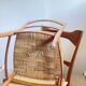 Pair of mid-century woven-seat dining chairs by G.B. Marangoni, Italy 1950s