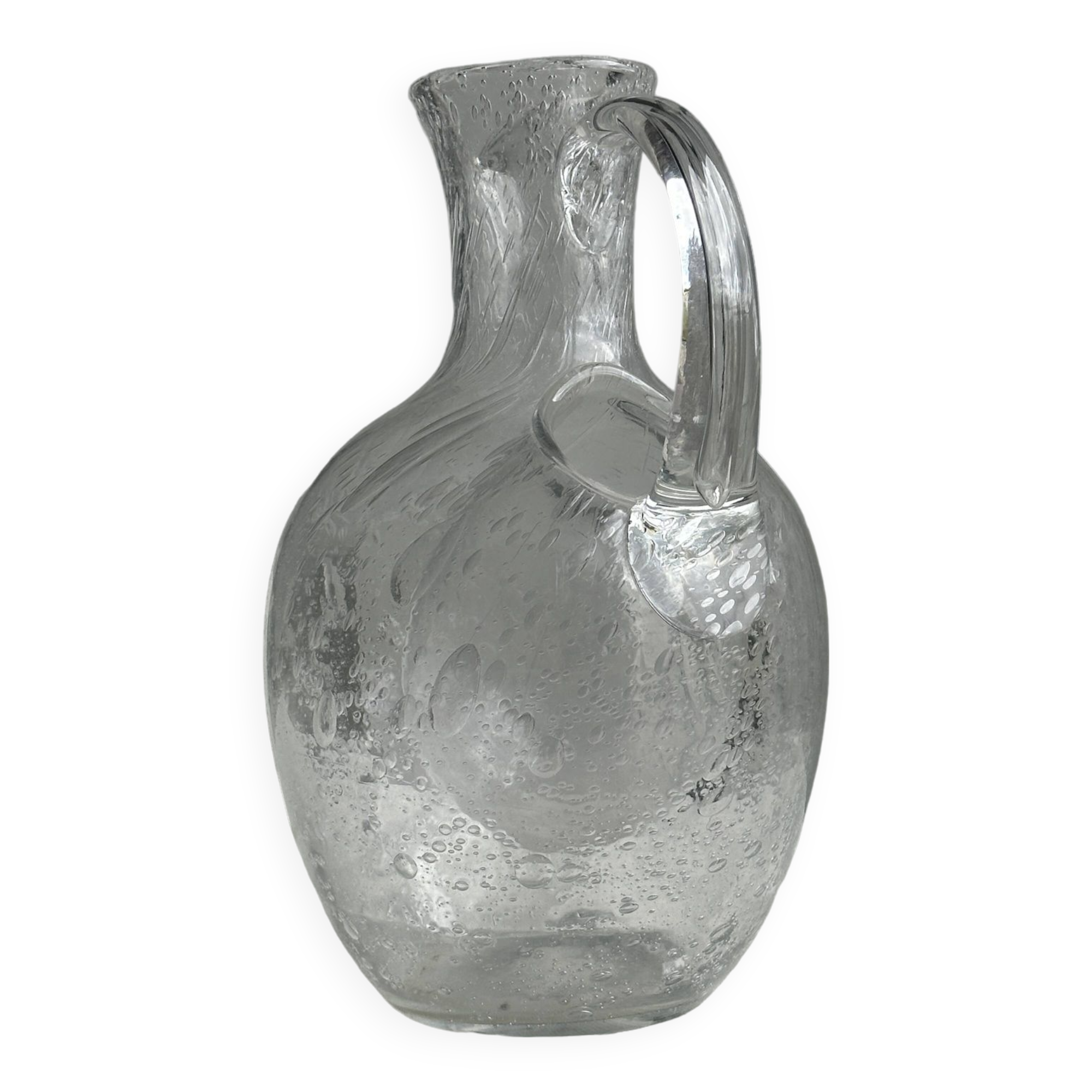 Large blown glass carafe with ice cube compartment Biot