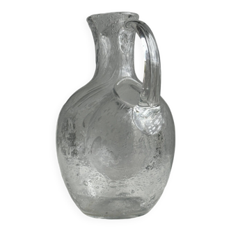 Grande carafe en verre soufflé à compartiment à glaçons Biot