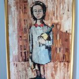 Tableau jeune fille à la bouteille