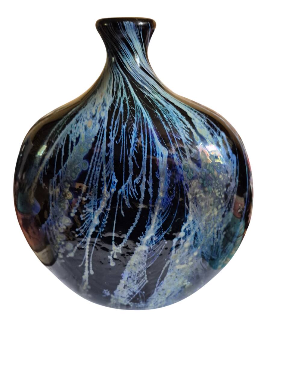vase oblong larochére noire et bleu avec  XX siècle