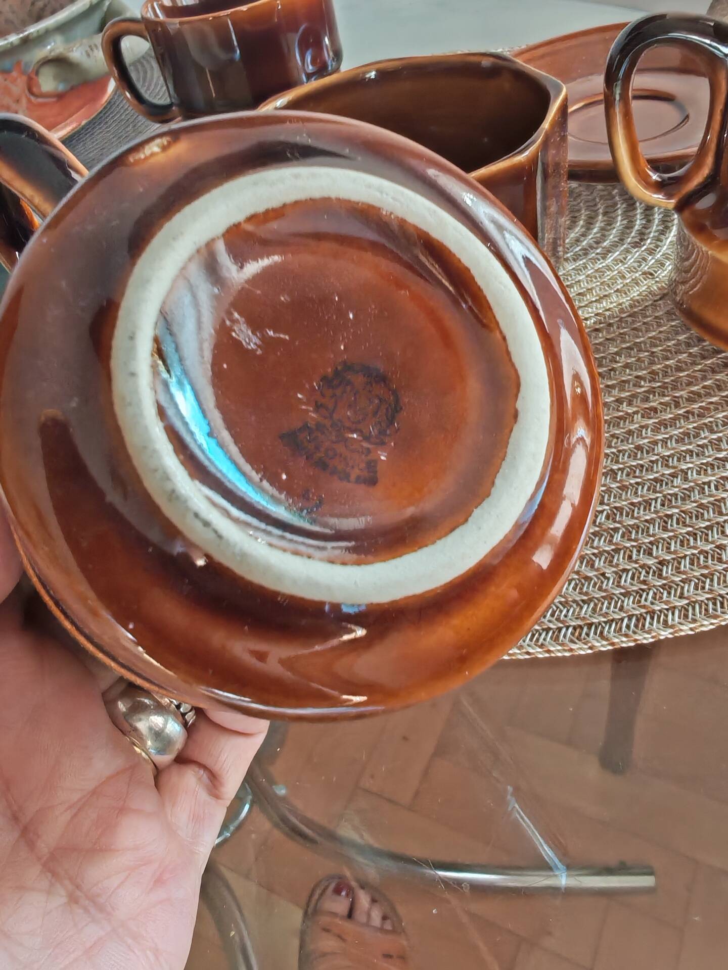Ensemble petit déjeuner vintage en céramique polonaise