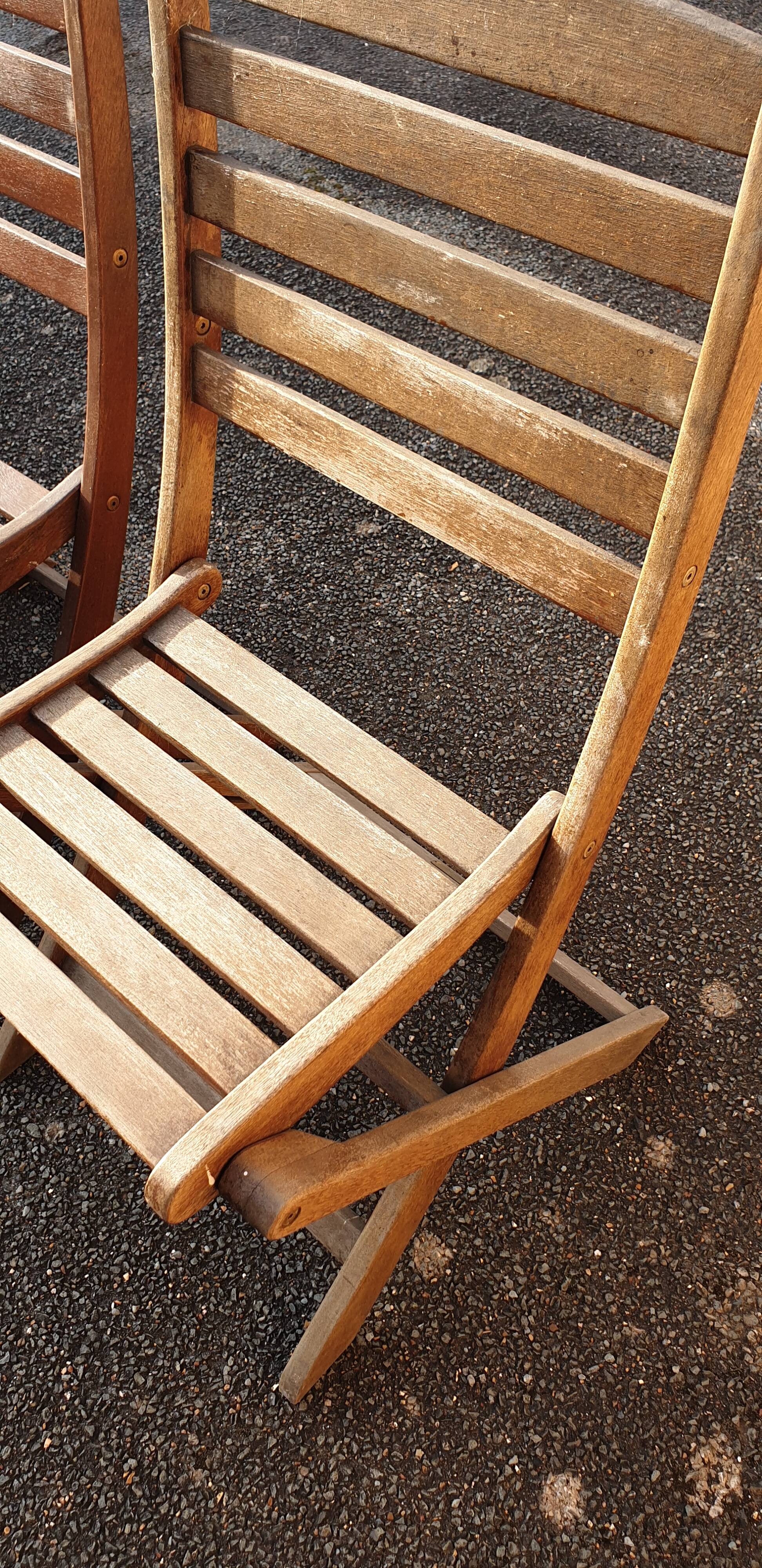 4 teak garden chairs