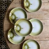 Set of 6 Moulin des Loups fish flat plates