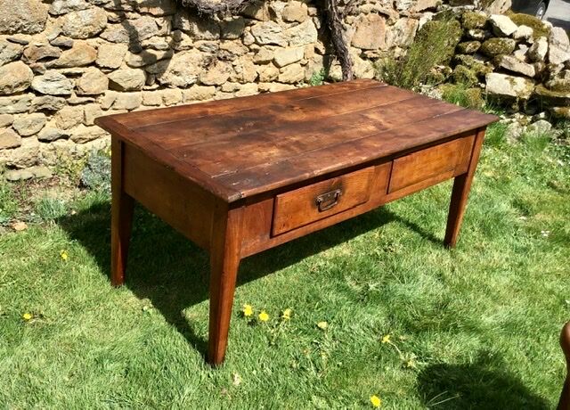 Solid wooden farm table mid-20th century