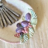 Long dish in fruit barbotine