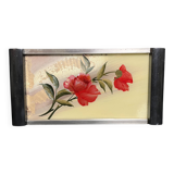 Art Deco, gouache tray under glass, black wood handles, circa 1930