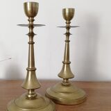 Pair of brass candle holders