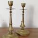 Pair of brass candle holders