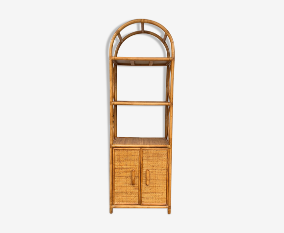 Meuble étagère en rotin et bambou
