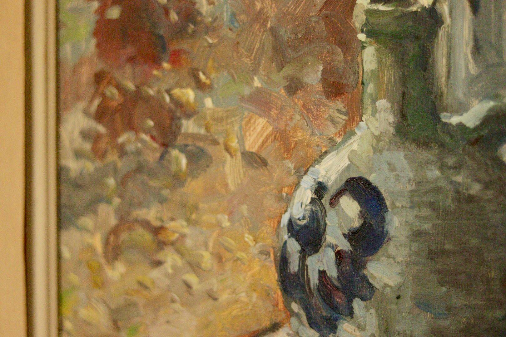 Huile sur toile suédoise originale « Nature morte à la plante en pot »