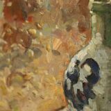 Huile sur toile suédoise originale « Nature morte à la plante en pot »