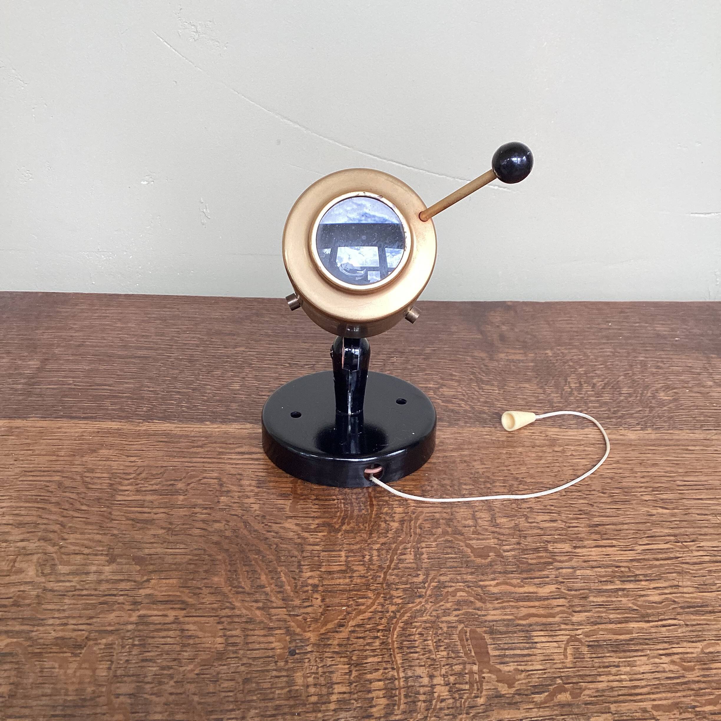 Vintage Zodiac wall light by Jacques Biny, chrome and black, Lita 1950