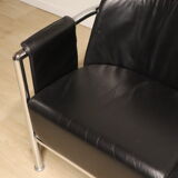 Vintage sofa in synthetic leather and chrome metal, 1970s