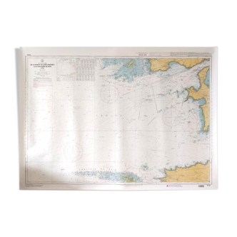 Carte marine pointe de la Bretagne 119x86cm