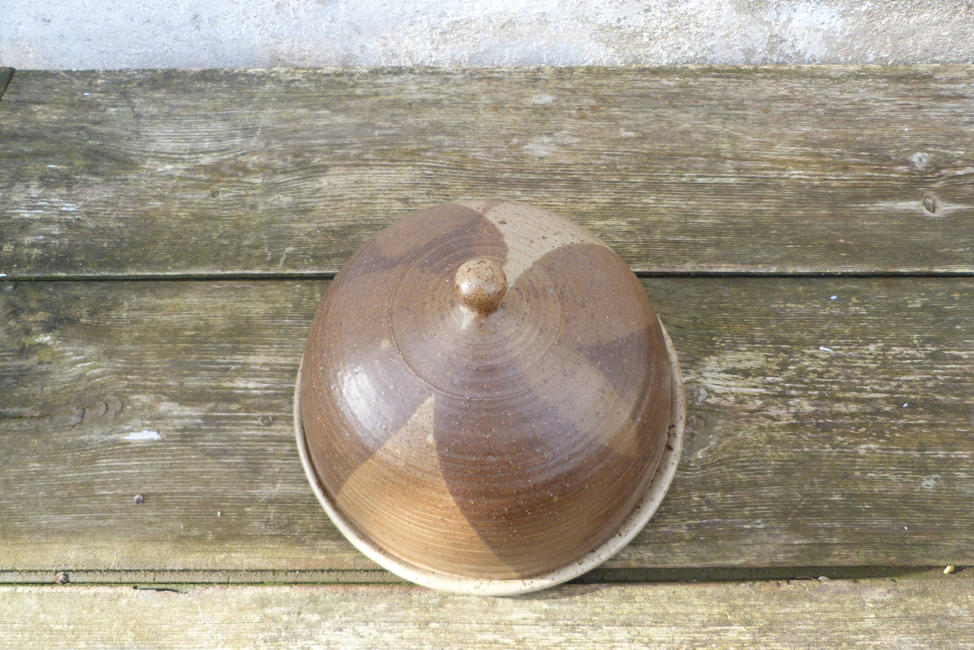 Cloche à fromage en Grés Alain Blanchard vintage 1970 signé