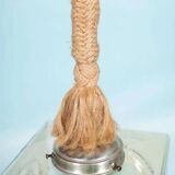 Japandi suspended glass lamp, vintage cubic bohemian glass lamp.