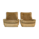 Pair of armchairs by michel cadestin, airborne edition, fiberglass and beige velvet, circa 1970