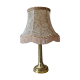 chic retro lamp in gold brass, pagoda lampshade imitation leather