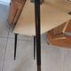 Japanese patterned coffee table, tapered legs and brass, vintage.