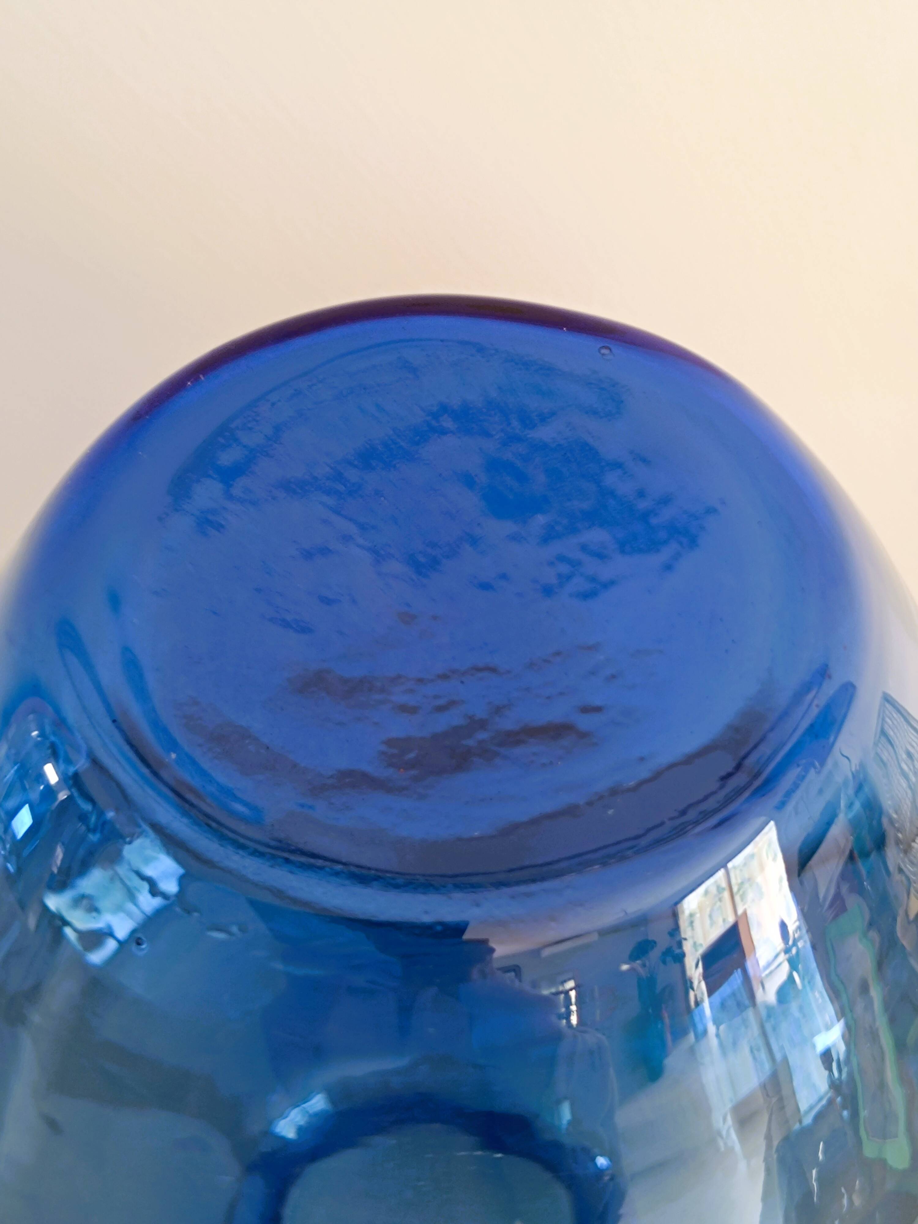 Blue glass vase