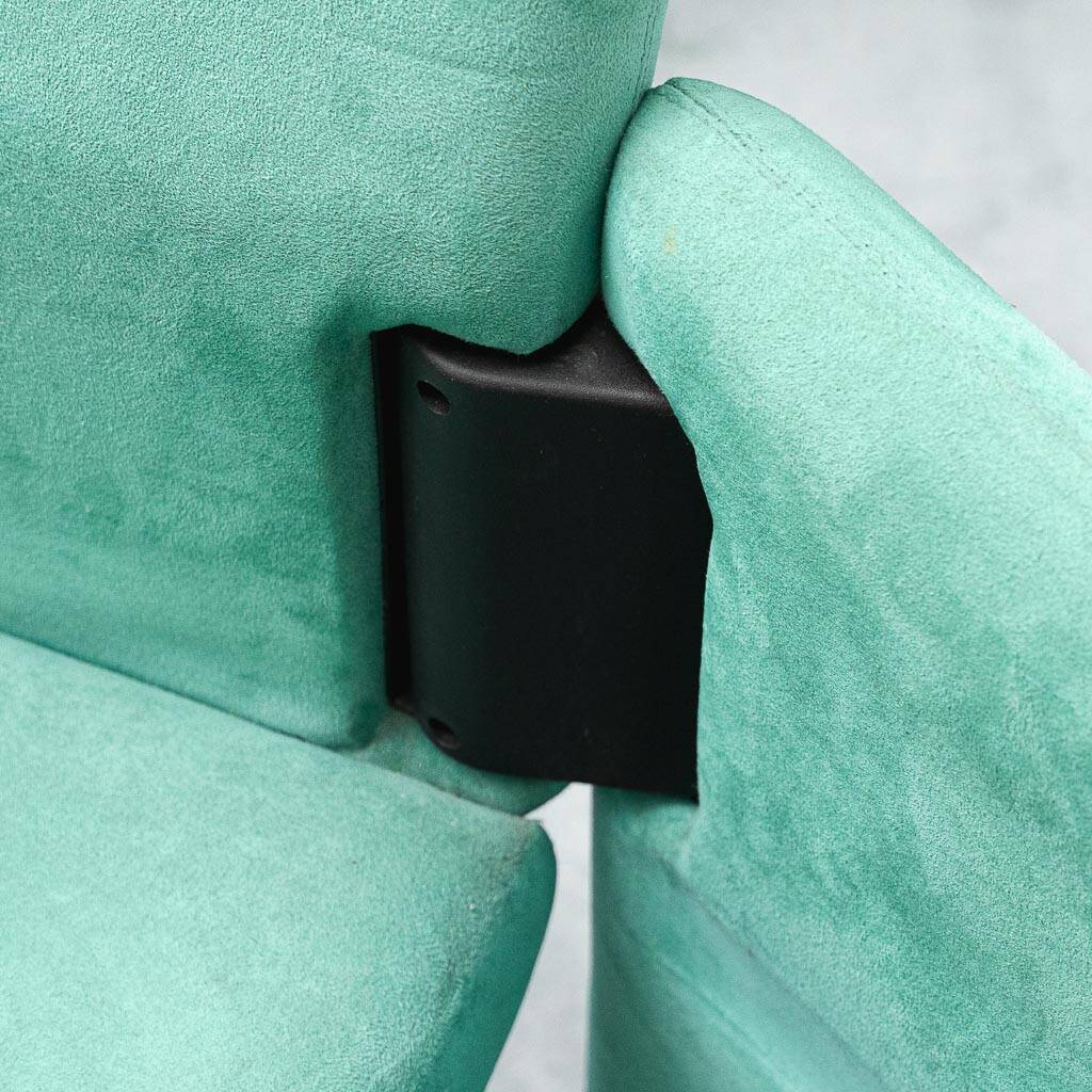 Set of 6 Roota velvet armchairs in green by Buzzati & Rocchi, 1970s