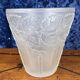 Superb Art Nouveau vase in frosted molded pressed glass with foliage decorations