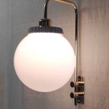 Opaline glass globe wall sconce with a gilt metal bracket - mid-20th century