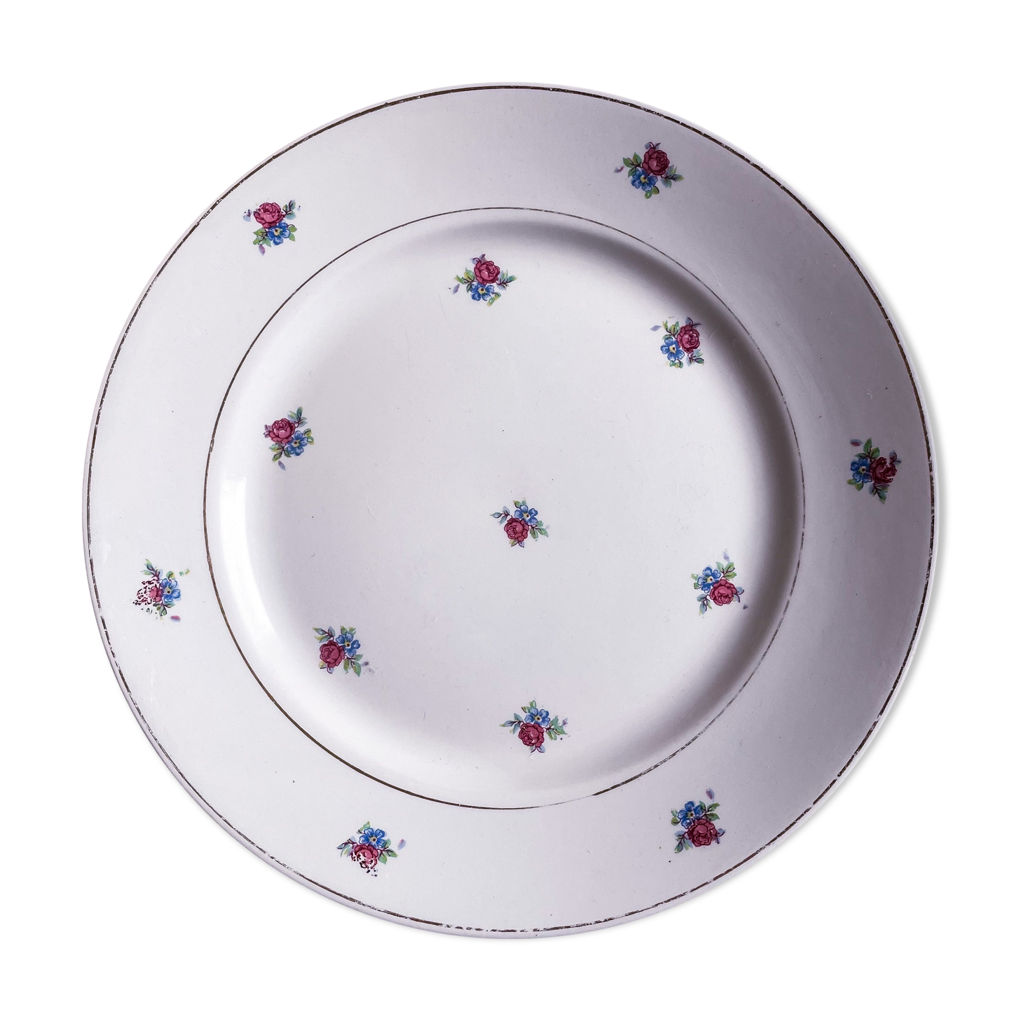 Set of 4 flowery dessert plates