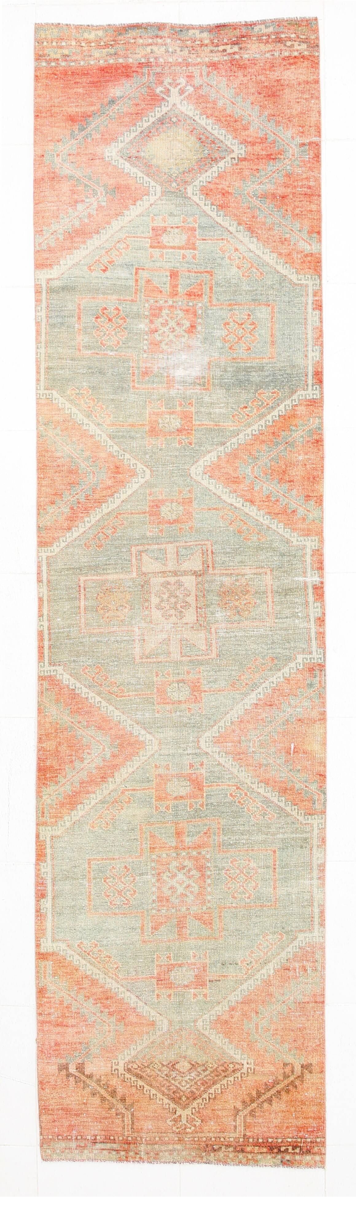 2'7"x10'6" ft Turkish Runner Rug, Ethnic Long Rug