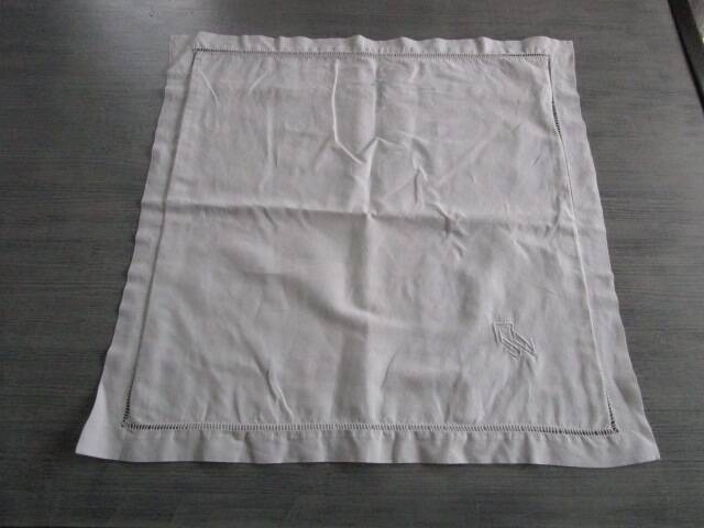 Antique embroidered/monogrammed pillowcase: 67x67cm