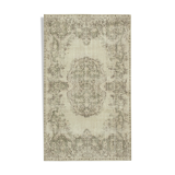Handmade decorative oriental beige carpet 179 cm x 298 cm