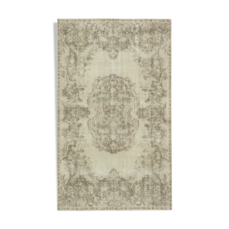 Handmade decorative oriental beige carpet 179 cm x 298 cm