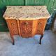 Commode transition Louis XVl marqueterie plateau marbre