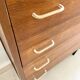Commode 4 tiroirs en bois et métal noir années 1960