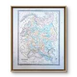 Russia, old map, printed in 1852.