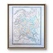 Russia, old map, printed in 1852.