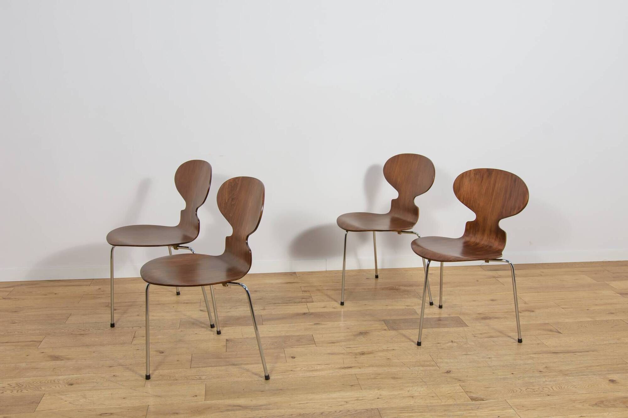 Mid-Century Model 3101 Ant Dining Chairs by Arne Jacobsen for Fritz Hansen, Denmark, 1970s, Set of 4