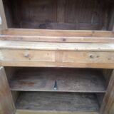 old two-body sideboard in vintage honey-colored pine