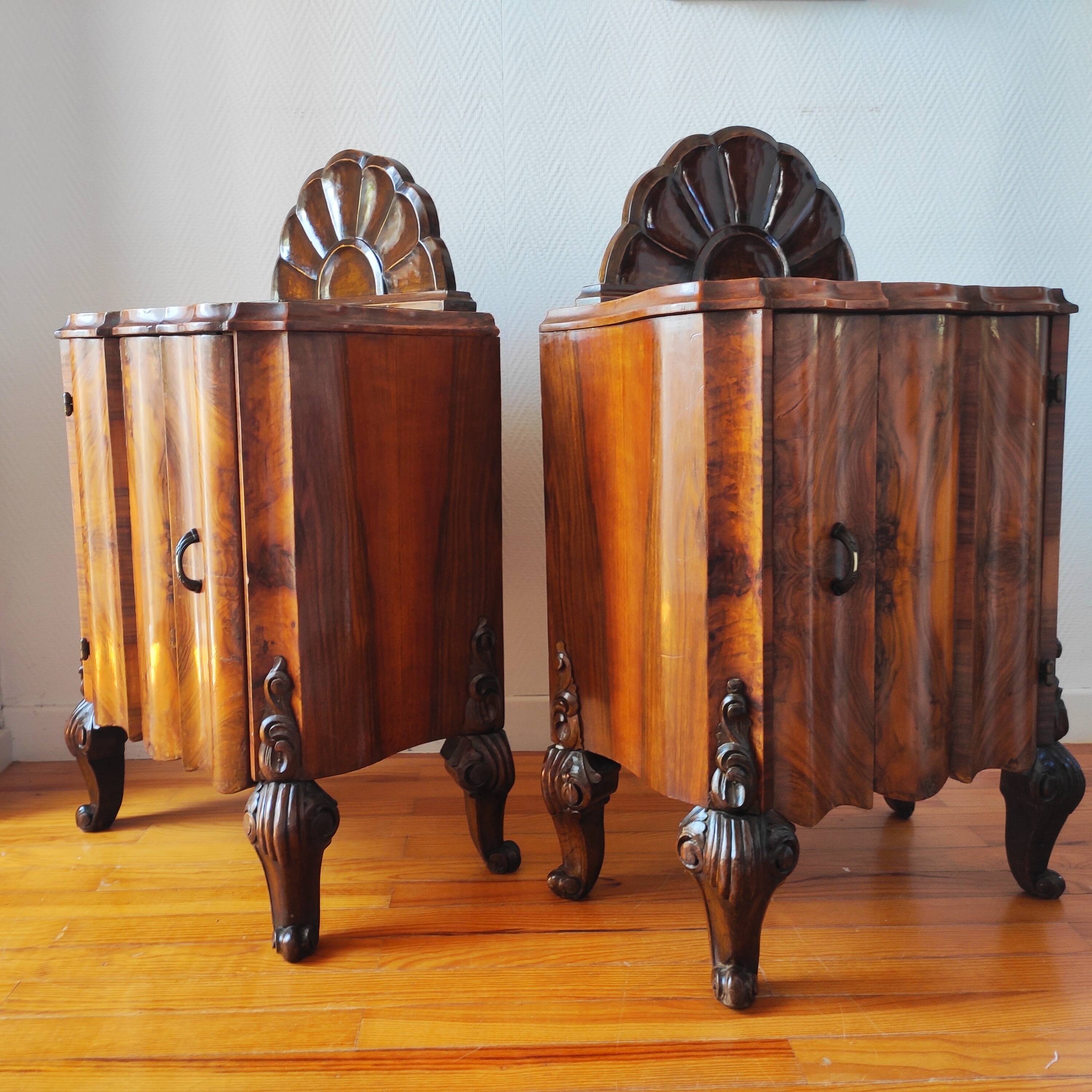 Pair of Italian Art Deco bedside tables