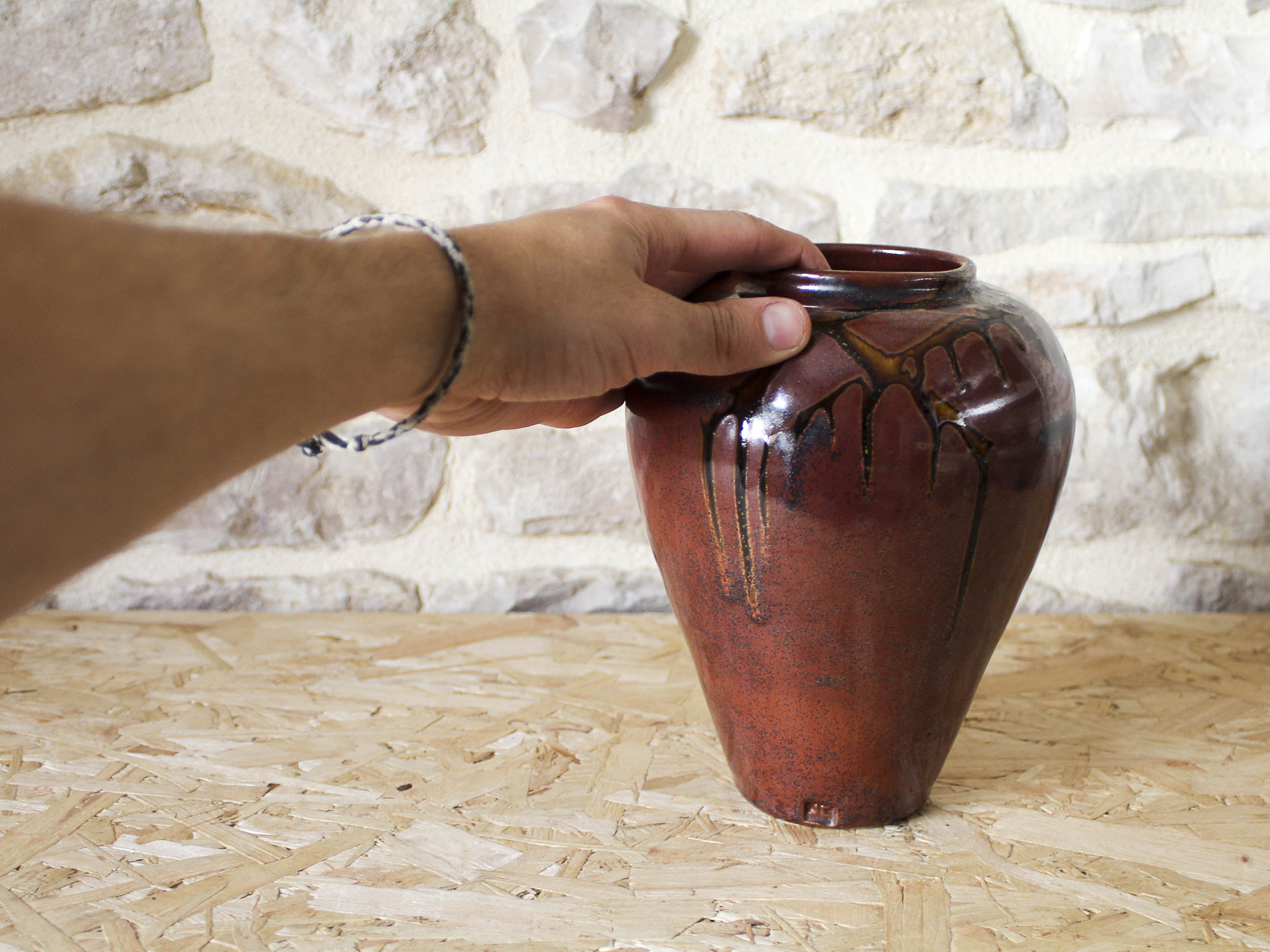 Vase in glazed stoneware by Jean Cacheleux