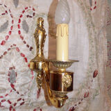 2 old brass wall sconces