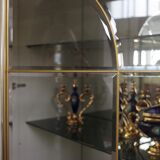 Showcases in lacquered wood, glass and brass  1970s, set of 4