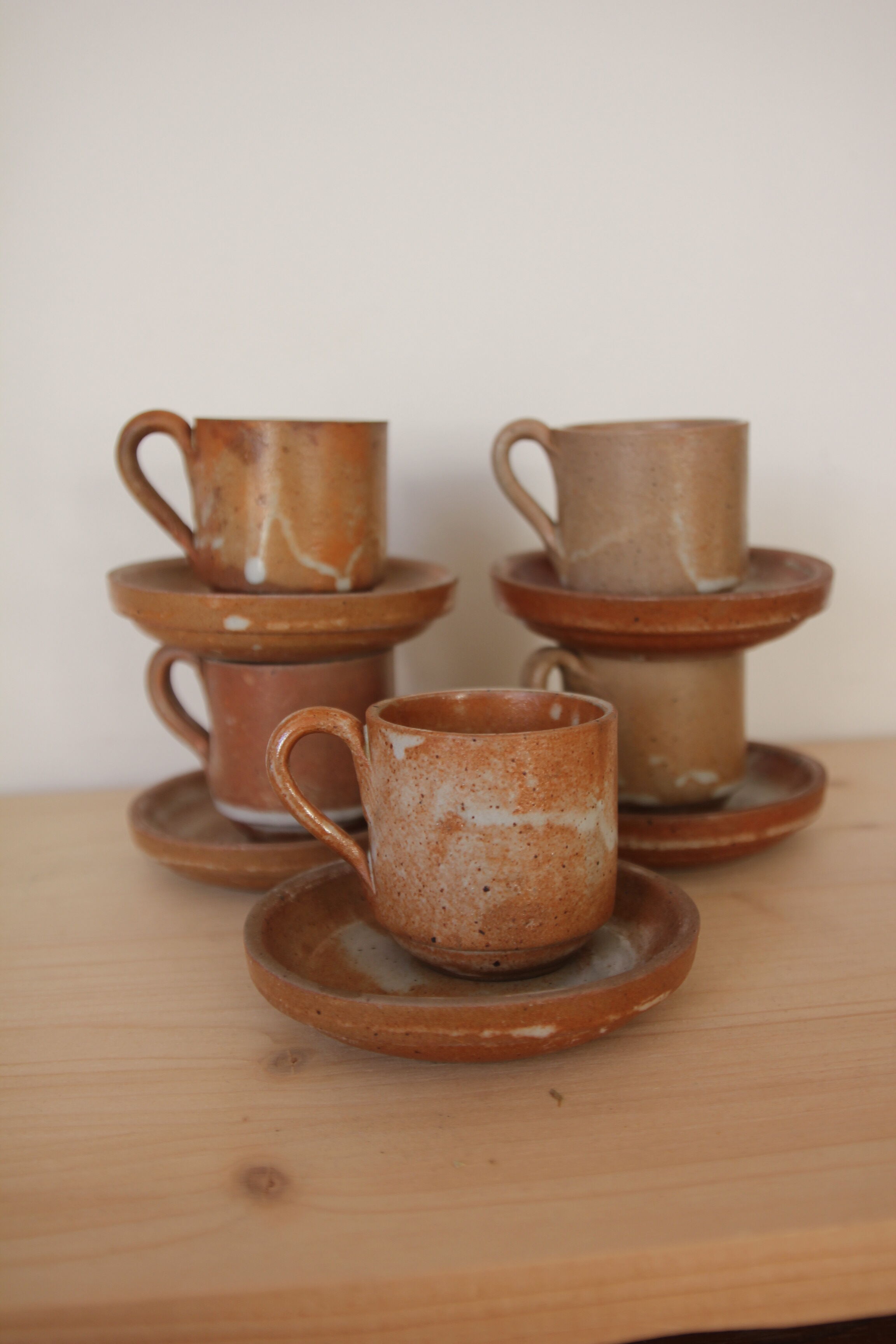 Set of 5 sandstone cups