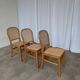 Set of 3 Vintage Wooden Dining Chairs with Cane Seat - Mid-Century Yugoslav