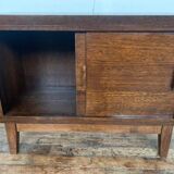 Meuble bas buffet rustique  enfilade moderniste a 2 portes en chene - largeur 90 cm