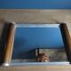 Mirror top aluminum wood old vintage dp 0222f053