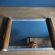 Mirror top aluminum wood old vintage dp 0222f053