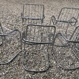 Lot of 6 chrome chairs Cidue edition, Italy 70s/80s